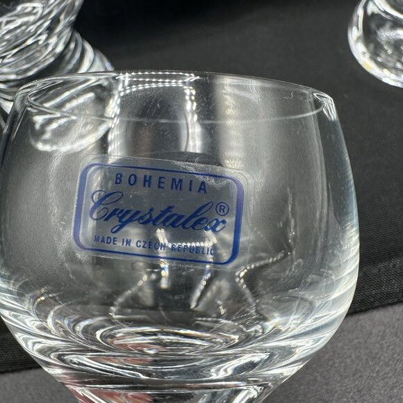 Bohemian Czech Crystal Shot Glasses 3oz Weighted Base Set of 6 Vintage 1990s - Picture 4 of 8